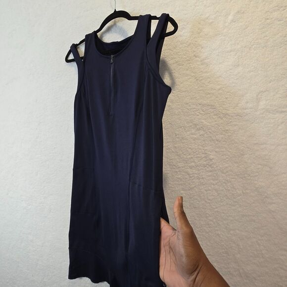 J Jill Fit Dress M Navy Blue Sleeveless Sport Tennis Pockets Stretchy Minimalist - Picture 5 of 10